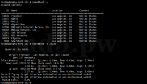 搬瓦工DC9 Ookla Speedtest洛杉矶测速 下载17110Mbps 上传8552Mbps