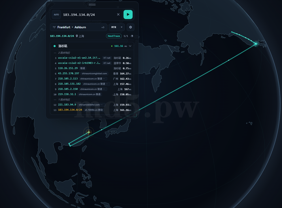 搬瓦工DC9 上海移动CMIN2回程 CUG AS10099 AS9929 路由